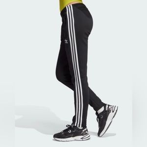 Adidas white stripe pants size L new